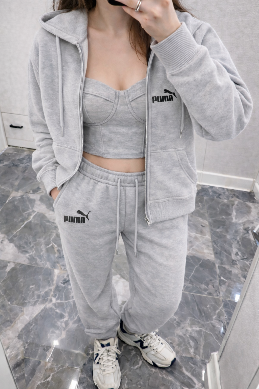 Puma 3'lü Set Gri