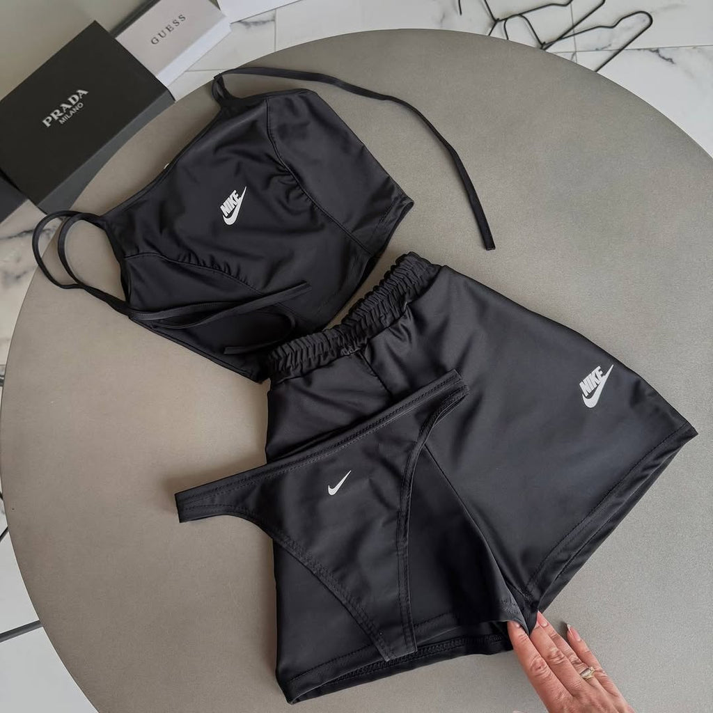 Athletic Comfort 3'lü Crop & Şort Seti
