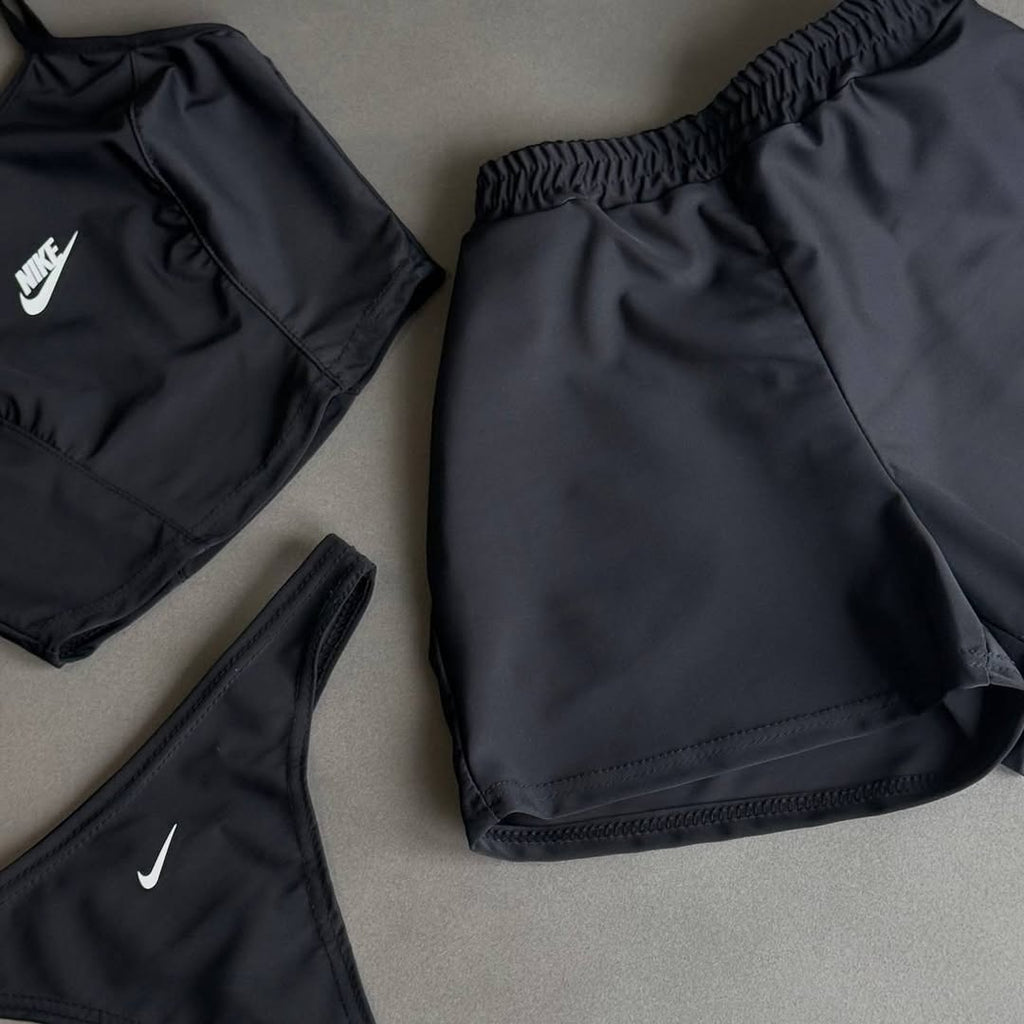 Athletic Comfort 3'lü Crop & Şort Seti