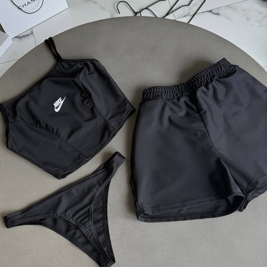 Athletic Comfort 3'lü Crop & Şort Seti