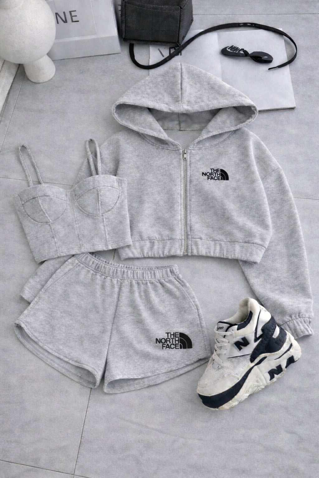North Şortlu 3'lü Set Gri