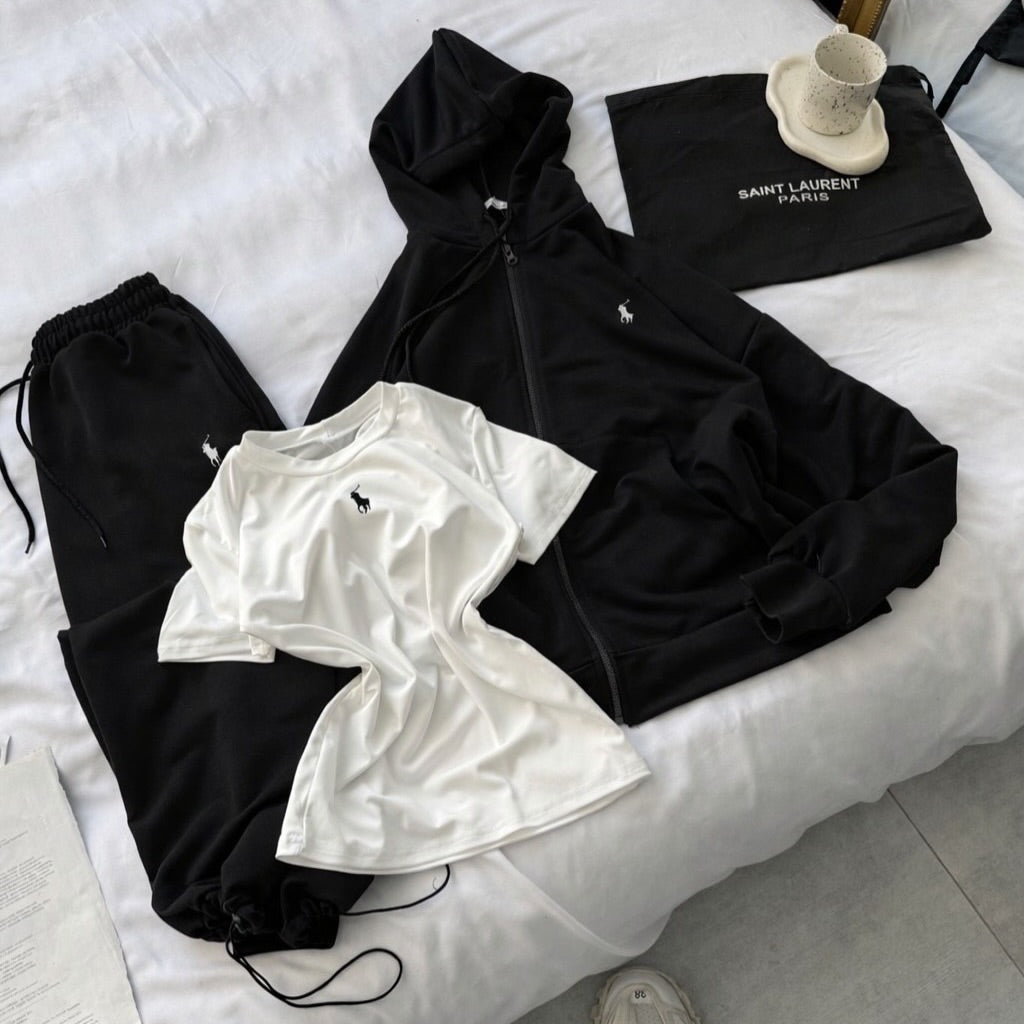 3'lü Set Siyah Polo